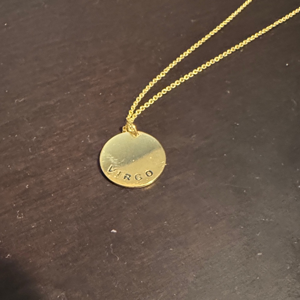 Gold Virgo Zodiac Coin Necklace | 925 Sterling Silver | lowest price